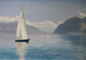 Sailboat on Lake Geneva